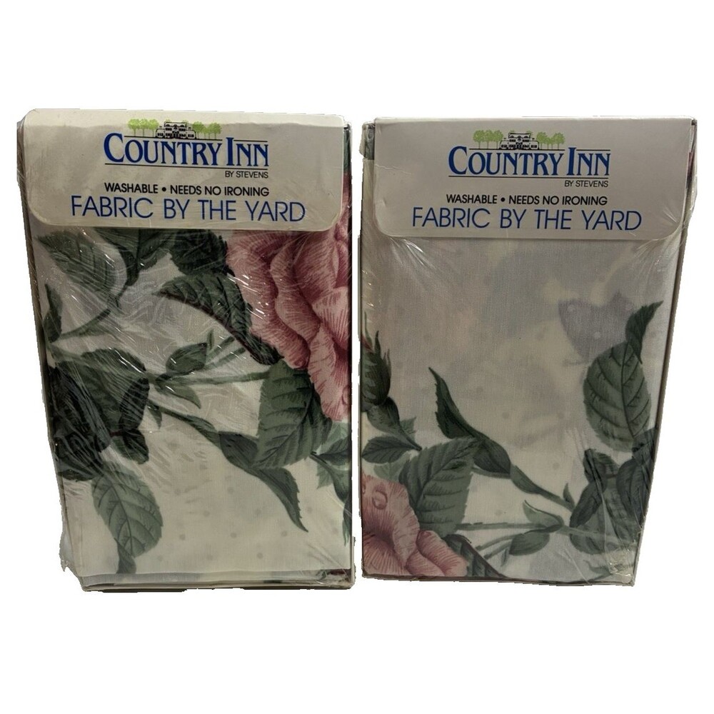 Country Inn by Stevens Fabric Classic Rose 3 Yards Vintage 1992 Lot of 2 Sealed
